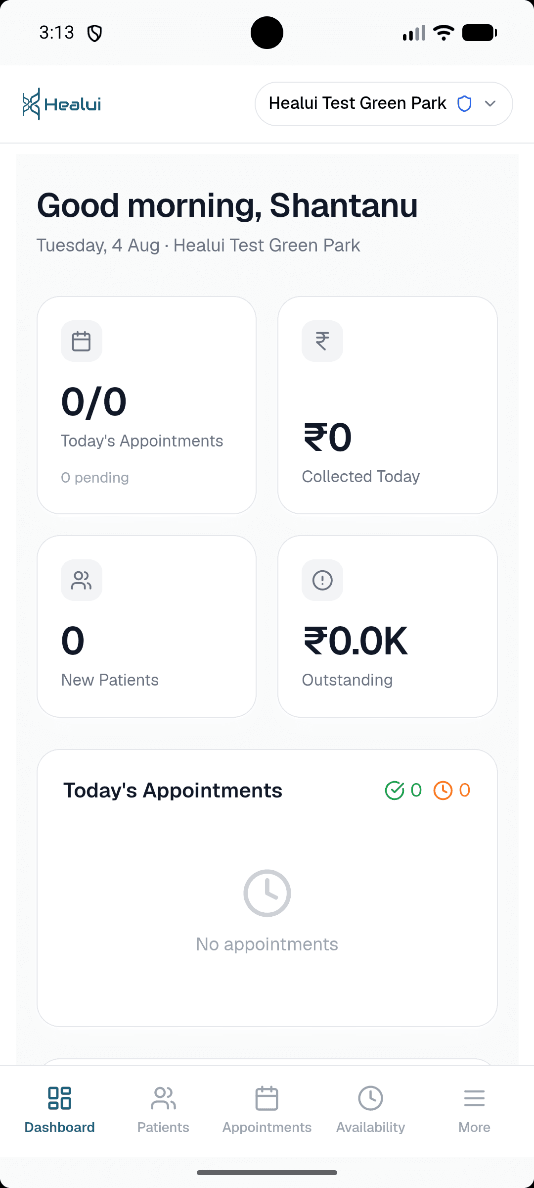Healui mobile dashboard